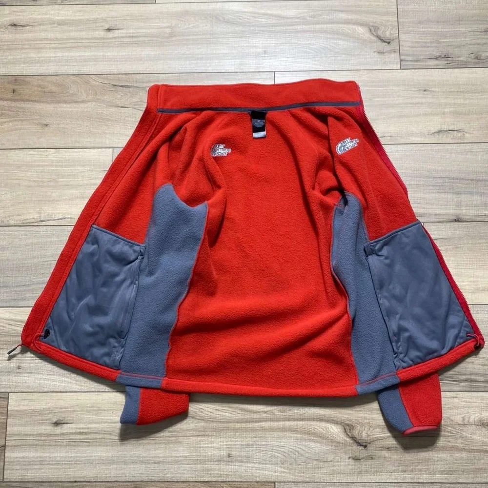 North Face Mens Khumbu 2 Jacket Full Zip Front Long Sleeve Jacket Small Red Gray
